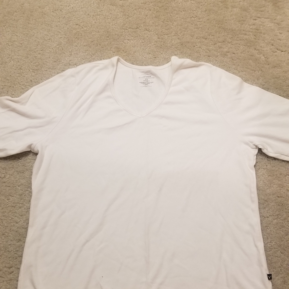 White, long sleeve stretch cotton shirt